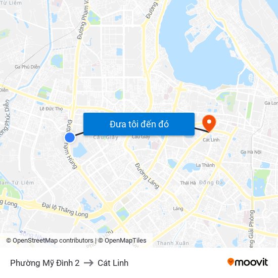 Phường Mỹ Đình 2 to Cát Linh map