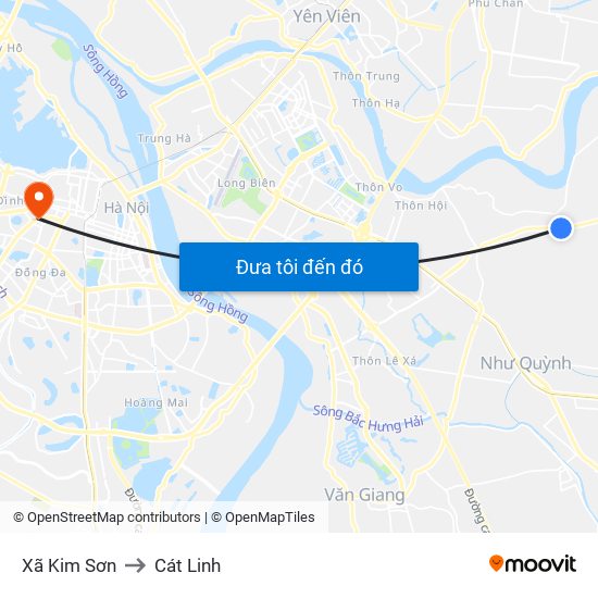 Xã Kim Sơn to Cát Linh map