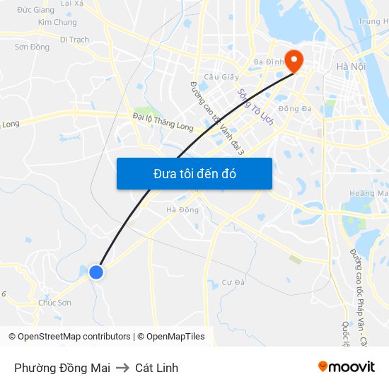Phường Đồng Mai to Cát Linh map