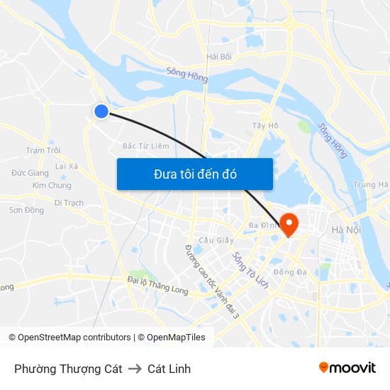 Phường Thượng Cát to Cát Linh map