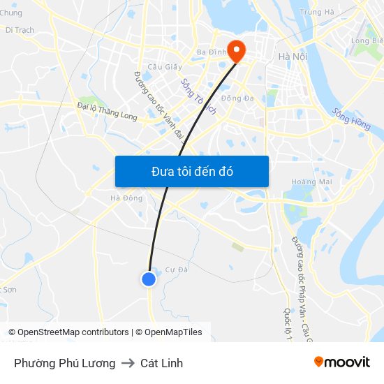 Phường Phú Lương to Cát Linh map