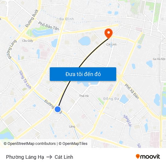 Phường Láng Hạ to Cát Linh map