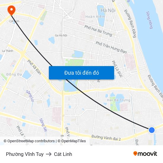 Phường Vĩnh Tuy to Cát Linh map