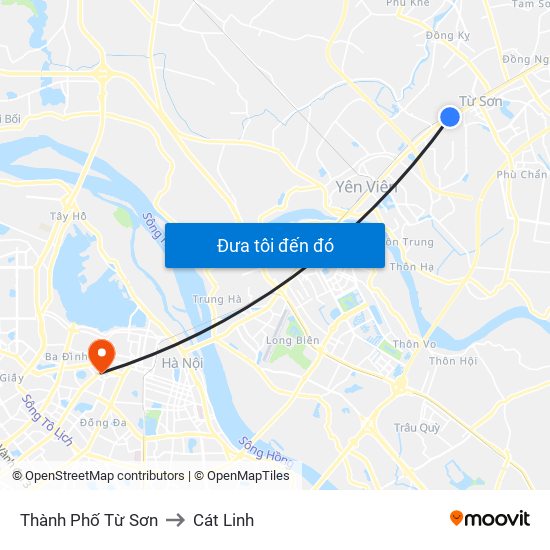 Thành Phố Từ Sơn to Cát Linh map