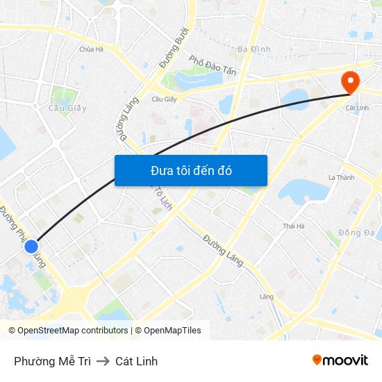 Phường Mễ Trì to Cát Linh map