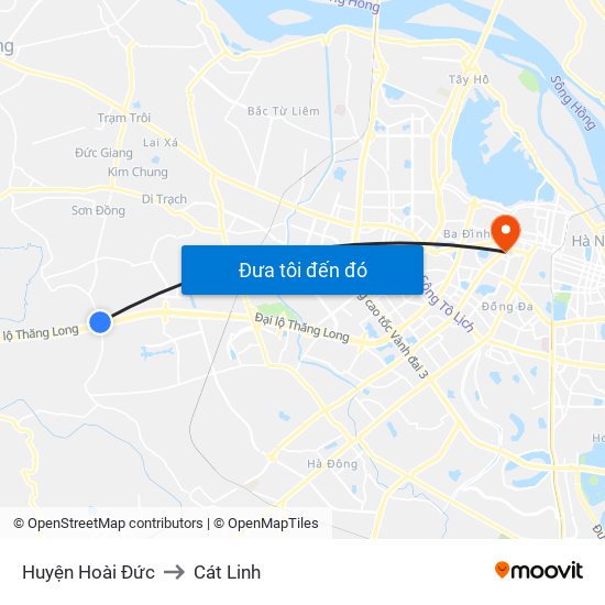 Huyện Hoài Đức to Cát Linh map