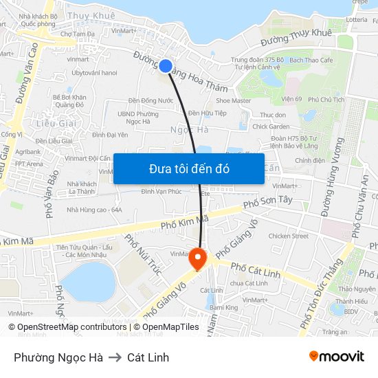 Phường Ngọc Hà to Cát Linh map