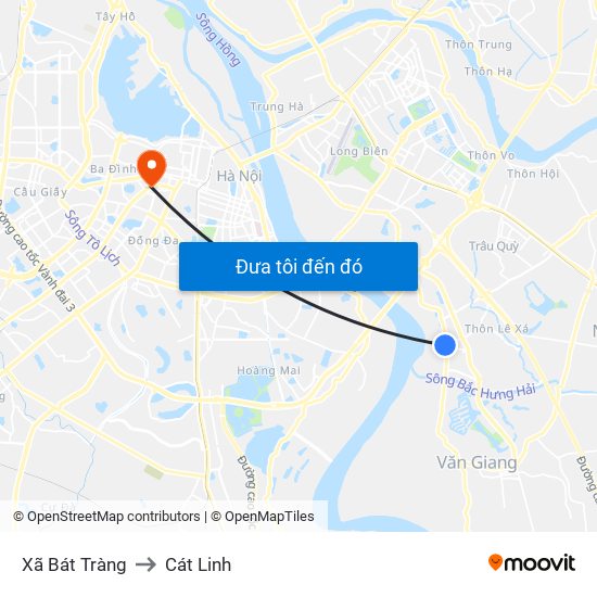 Xã Bát Tràng to Cát Linh map