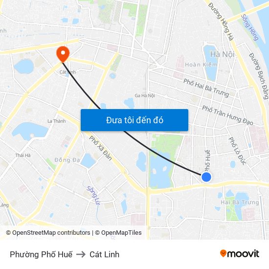 Phường Phố Huế to Cát Linh map