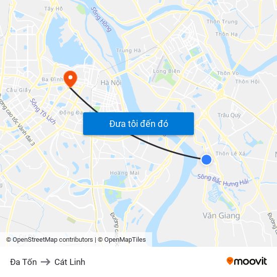 Đa Tốn to Cát Linh map