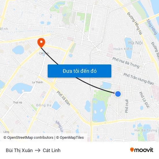 Bùi Thị Xuân to Cát Linh map