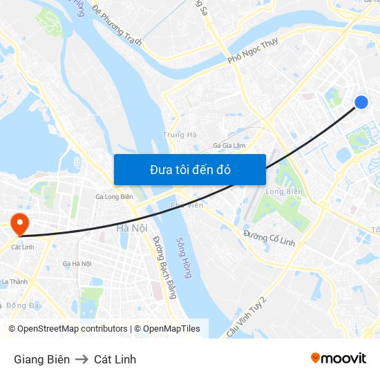Giang Biên to Cát Linh map