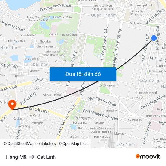 Hàng Mã to Cát Linh map