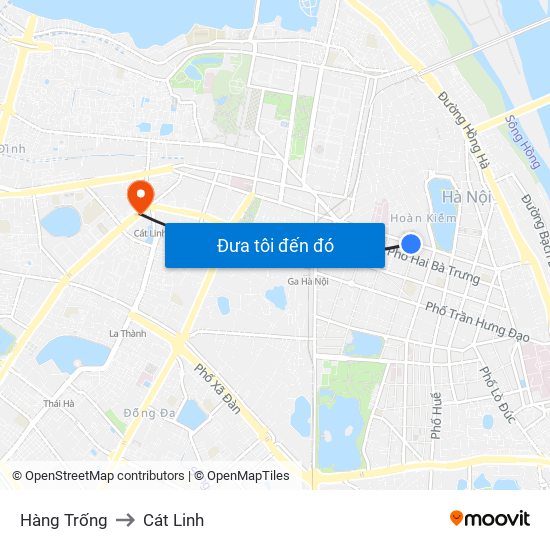 Hàng Trống to Cát Linh map