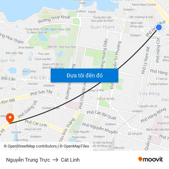 Nguyễn Trung Trực to Cát Linh map