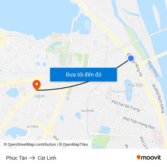 Phúc Tân to Cát Linh map