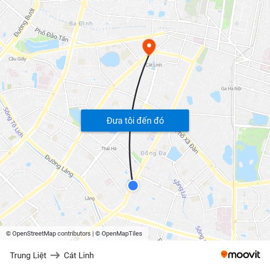 Trung Liệt to Cát Linh map