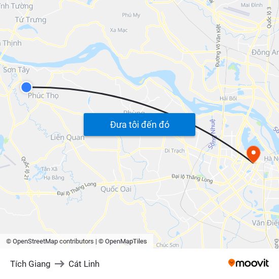 Tích Giang to Cát Linh map