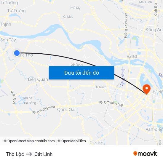 Thọ Lộc to Cát Linh map