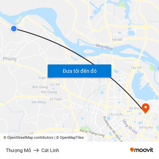 Thượng Mỗ to Cát Linh map