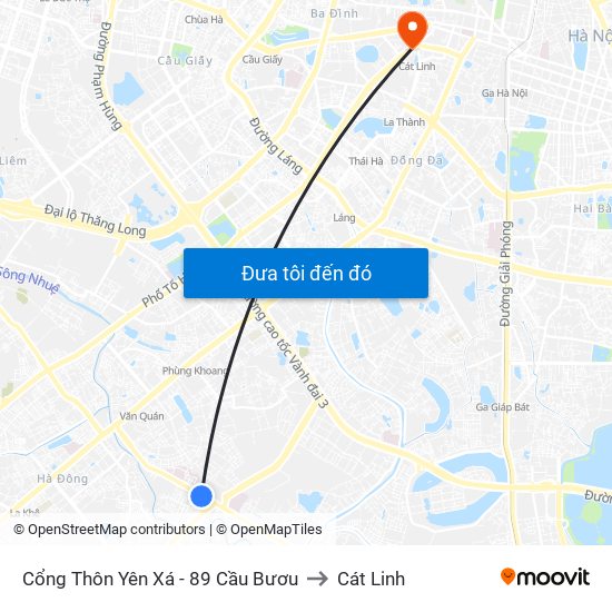 Cổng Thôn Yên Xá - 89 Cầu Bươu to Cát Linh map