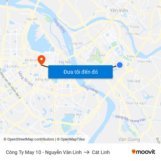 Công Ty May 10 - Nguyễn Văn Linh to Cát Linh map
