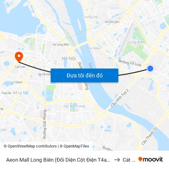 Aeon Mall Long Biên (Đối Diện Cột Điện T4a/2a-B Đường Cổ Linh) to Cát Linh map