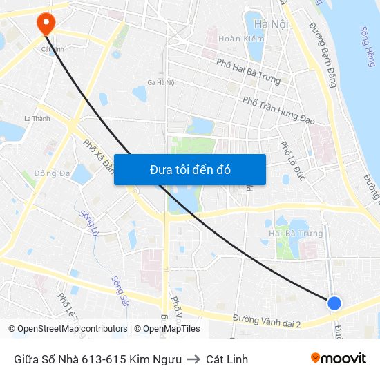 Giữa Số Nhà 613-615 Kim Ngưu to Cát Linh map