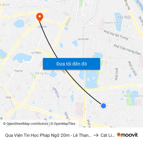 Qua Viện Tin Học Pháp Ngữ 20m - Lê Thanh Nghị to Cát Linh map