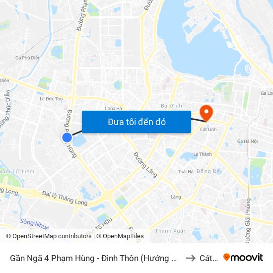 Gần Ngã 4 Phạm Hùng - Đình Thôn (Hướng Đi Khuất Duy Tiến)-Cột Sau to Cát Linh map