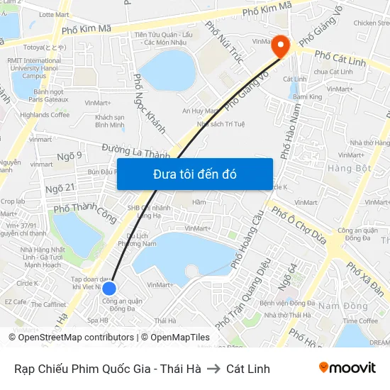 Rạp Chiếu Phim Quốc Gia - Thái Hà to Cát Linh map