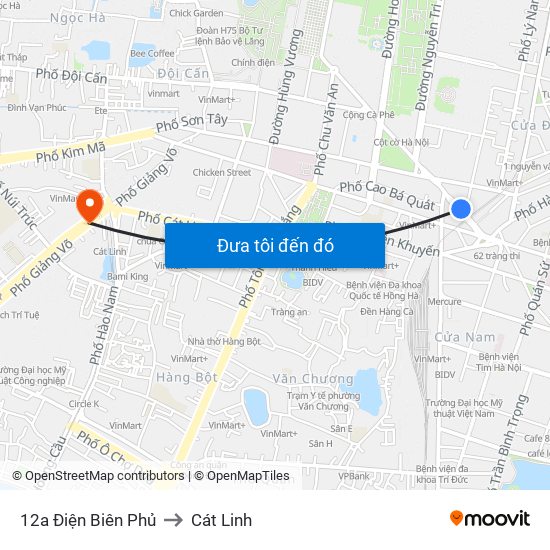 12a Điện Biên Phủ to Cát Linh map