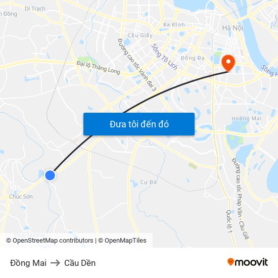 Đồng Mai to Cầu Dền map