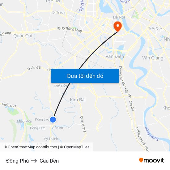 Đồng Phú to Cầu Dền map