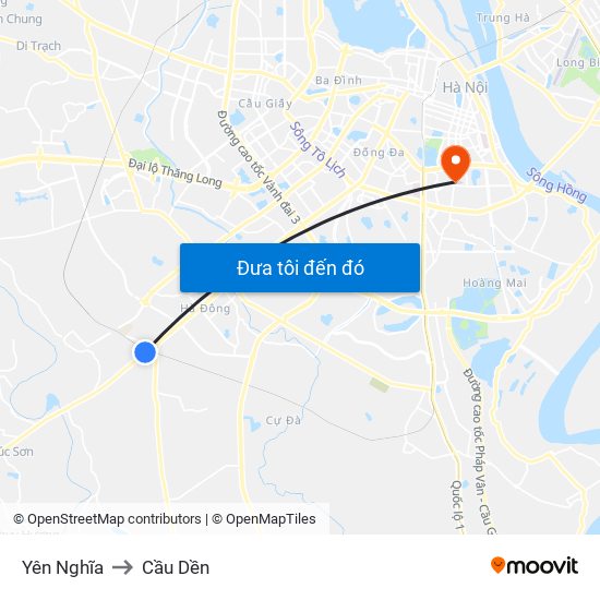 Yên Nghĩa to Cầu Dền map