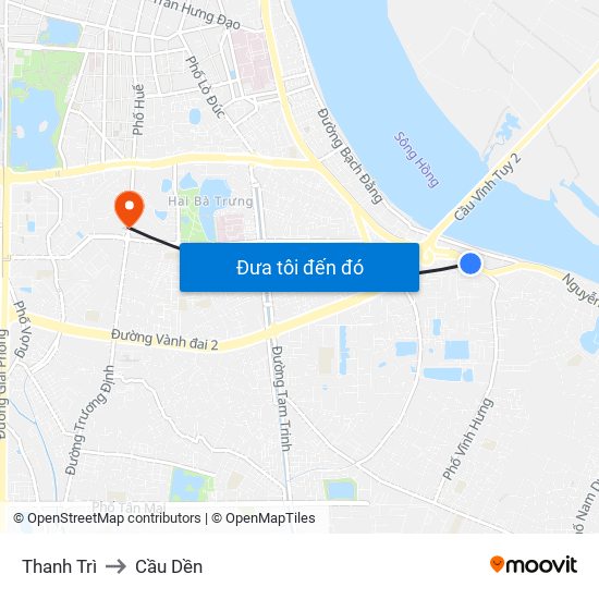 Thanh Trì to Cầu Dền map