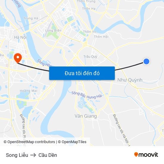 Song Liễu to Cầu Dền map