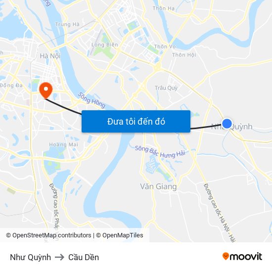 Như Quỳnh to Cầu Dền map