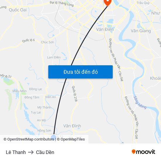 Lê Thanh to Cầu Dền map