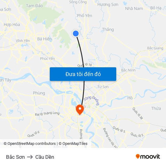 Bắc Sơn to Cầu Dền map