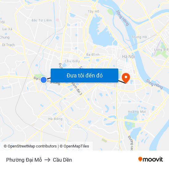 Phường Đại Mỗ to Cầu Dền map