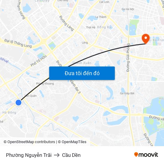 Phường Nguyễn Trãi to Cầu Dền map