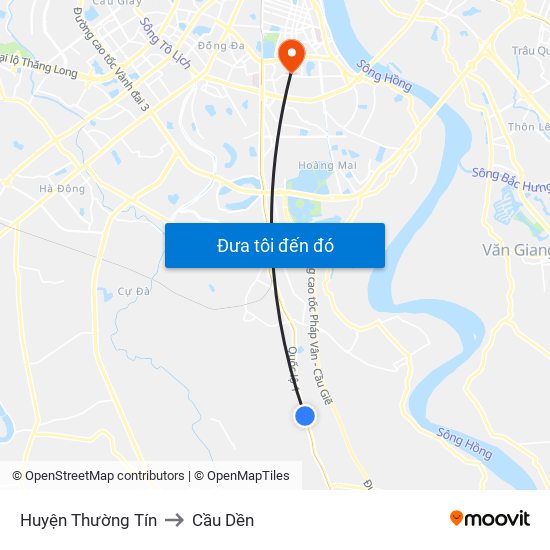 Huyện Thường Tín to Cầu Dền map
