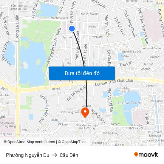 Phường Nguyễn Du to Cầu Dền map