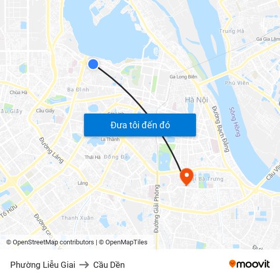 Phường Liễu Giai to Cầu Dền map