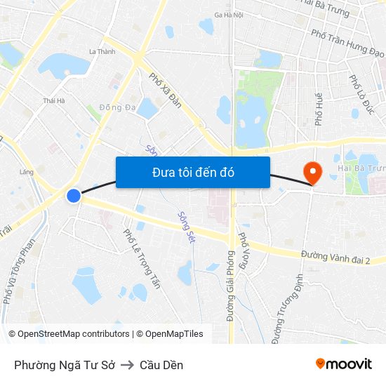 Phường Ngã Tư Sở to Cầu Dền map