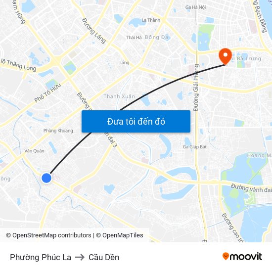 Phường Phúc La to Cầu Dền map