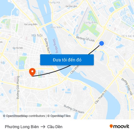 Phường Long Biên to Cầu Dền map