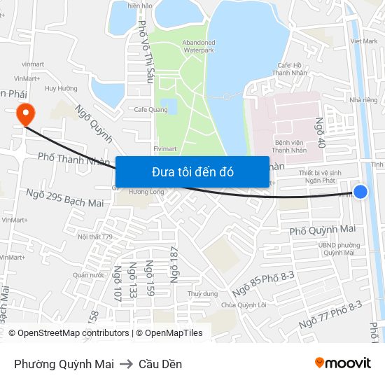 Phường Quỳnh Mai to Cầu Dền map