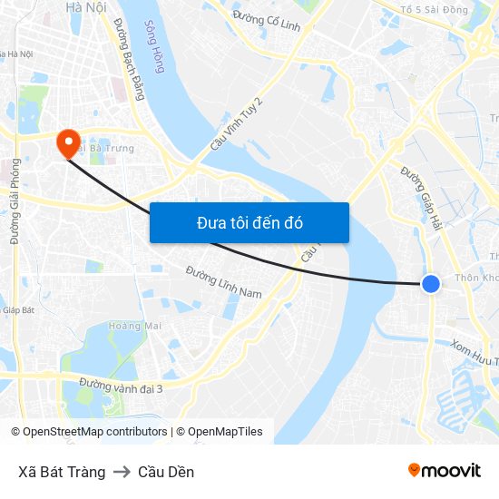 Xã Bát Tràng to Cầu Dền map